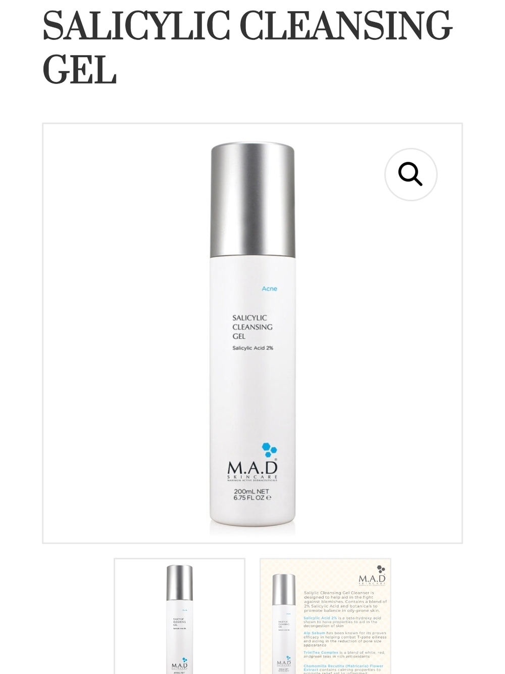 M.A.D. Salicylic Cleansing Gel